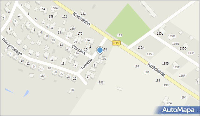 Parczew, Tuwima Juliana, 1, mapa Parczew