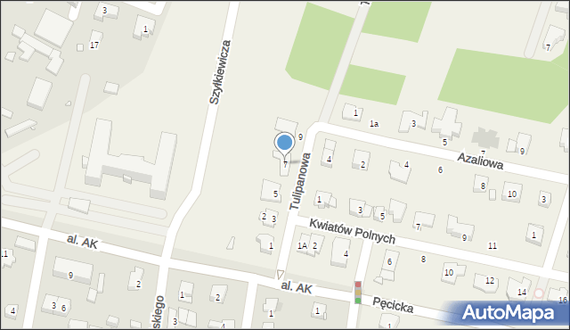 Pęcice, Tulipanowa, 7, mapa Pęcice