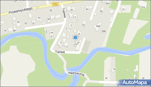 Piaseczno, Tujowa, 11A, mapa Piaseczno
