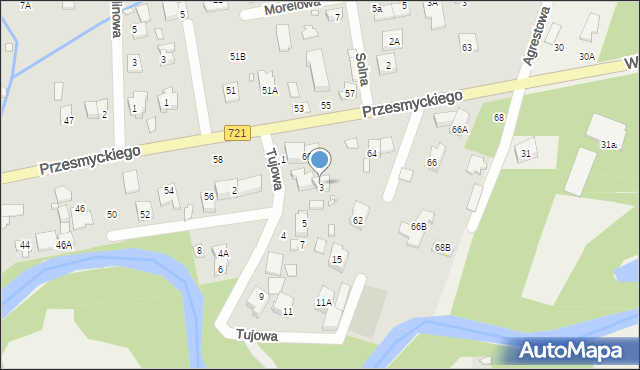 Piaseczno, Tujowa, 3A, mapa Piaseczno