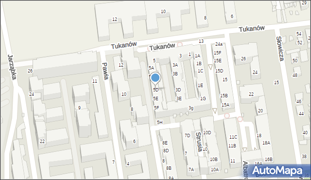 Piaseczno, Tukanów, 5D, mapa Piaseczno