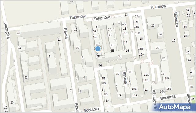 Piaseczno, Tukanów, 5F, mapa Piaseczno