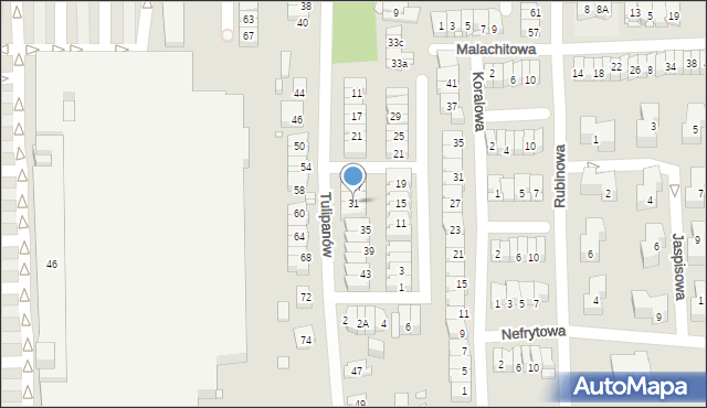 Piaseczno, Tulipanów, 31, mapa Piaseczno