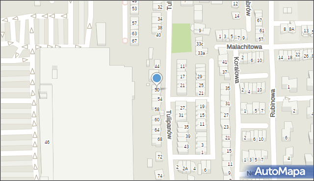 Piaseczno, Tulipanów, 50, mapa Piaseczno