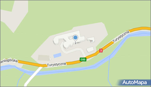 Piechowice, Turystyczna, 8, mapa Piechowice