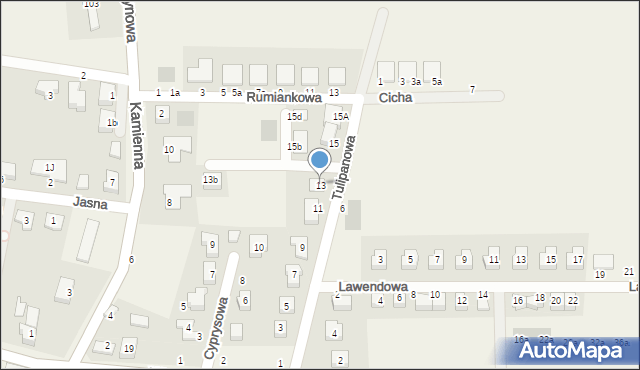 Piecowice, Tulipanowa, 13, mapa Piecowice