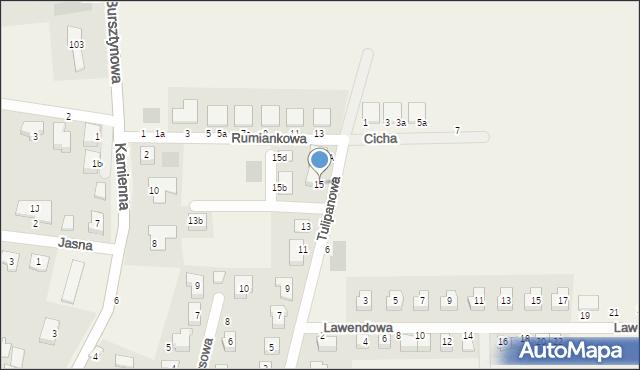 Piecowice, Tulipanowa, 15, mapa Piecowice