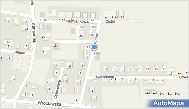 Piecowice, Tulipanowa, 6, mapa Piecowice