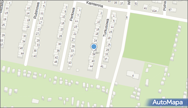 Piekary Śląskie, Turkusowa, 34, mapa Piekary Śląskie