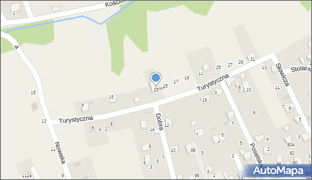 Pietrzykowice, Turystyczna, 13, mapa Pietrzykowice