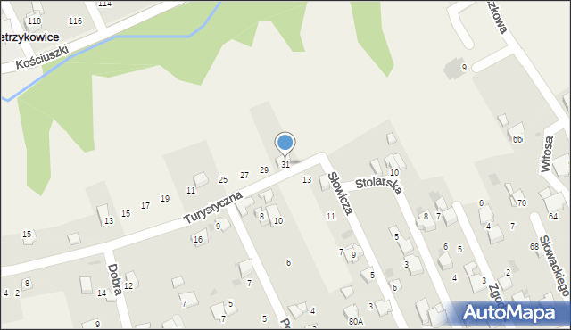 Pietrzykowice, Turystyczna, 31, mapa Pietrzykowice