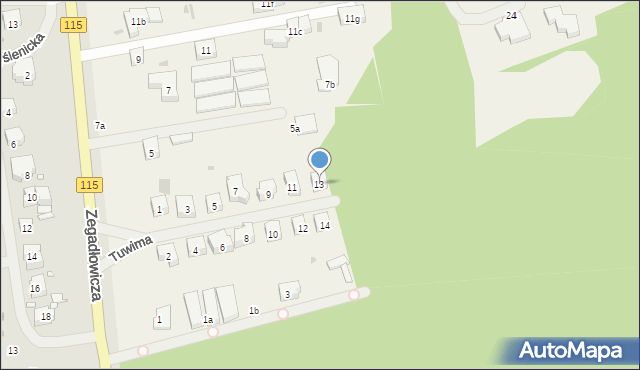 Pilchowo, Tuwima Juliana, 13, mapa Pilchowo