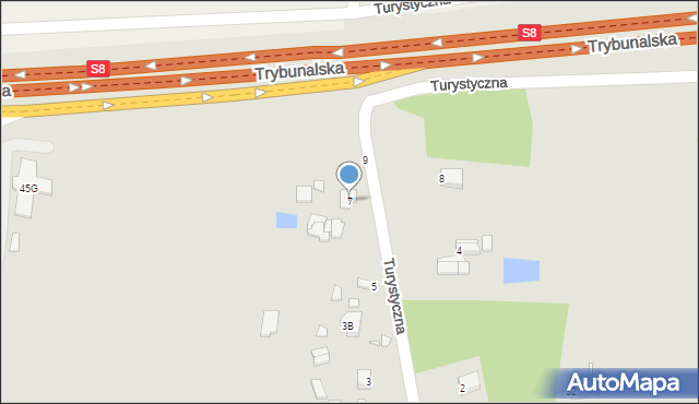 Piotrków Trybunalski, Turystyczna, 7, mapa Piotrków Trybunalski