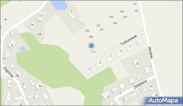 Płoty, Turkusowa, 12, mapa Płoty