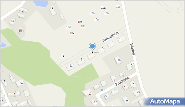 Płoty, Turkusowa, 7, mapa Płoty