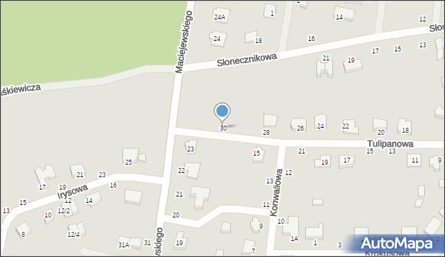 Pniewy, Tulipanowa, 30, mapa Pniewy