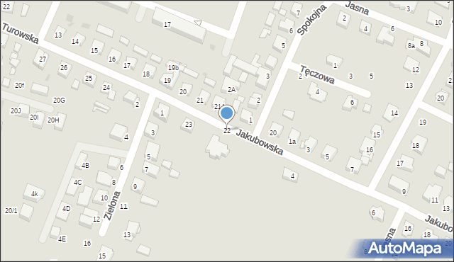 Pniewy, Turowska, 22, mapa Pniewy