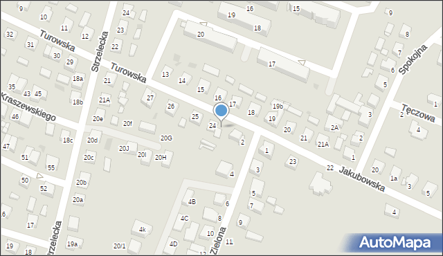 Pniewy, Turowska, 24A, mapa Pniewy