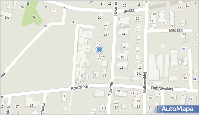 Pruszków, Tuwima Juliana, 17A, mapa Pruszków