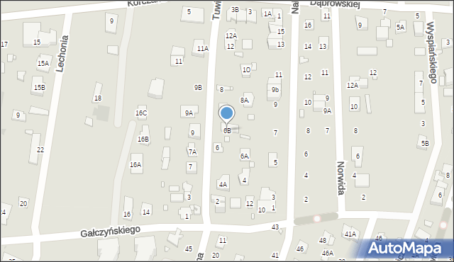 Pruszków, Tuwima Juliana, 6B, mapa Pruszków
