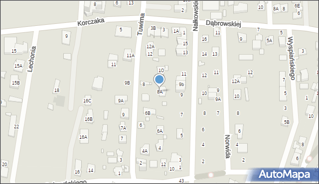 Pruszków, Tuwima Juliana, 8A, mapa Pruszków