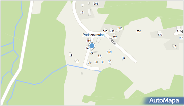 Przyborów, Turystyczna, 24, mapa Przyborów