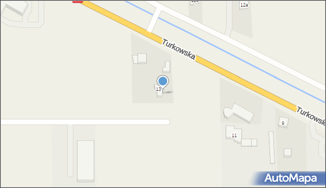 Przykona, Turkowska, 13A, mapa Przykona