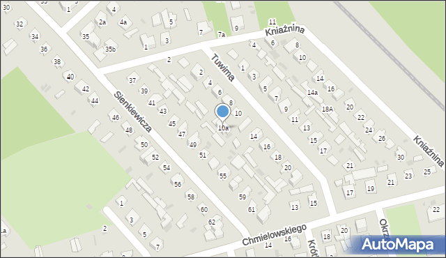 Puławy, Tuwima Juliana, 10a, mapa Puław