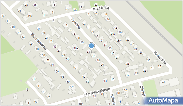 Puławy, Tuwima Juliana, 14a, mapa Puław