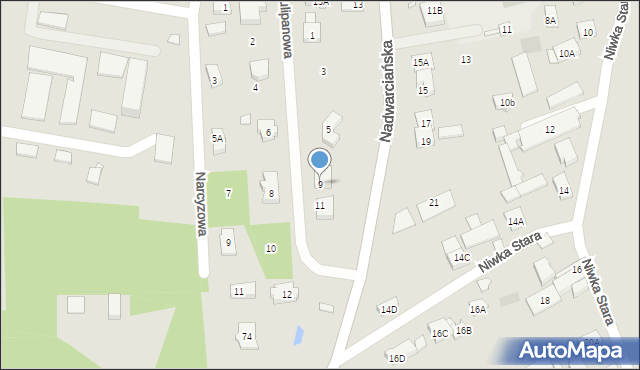 Puszczykowo, Tulipanowa, 9, mapa Puszczykowo