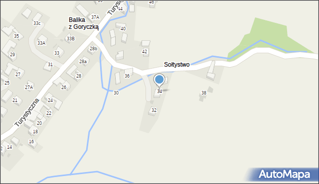 Pyzówka, Turystyczna, 34, mapa Pyzówka