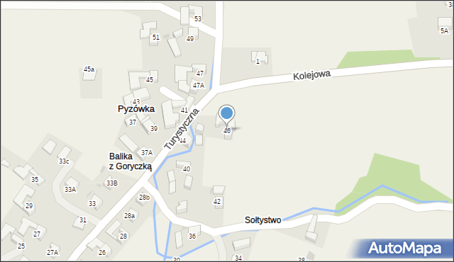 Pyzówka, Turystyczna, 46, mapa Pyzówka