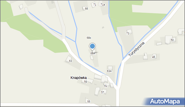 Pyzówka, Turystyczna, 69A, mapa Pyzówka