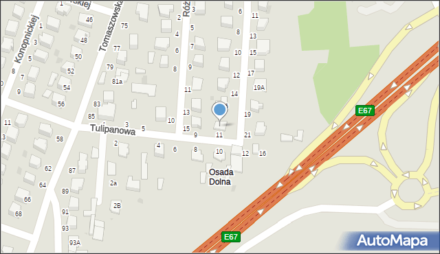 Rawa Mazowiecka, Tulipanowa, 7, mapa Rawa Mazowiecka