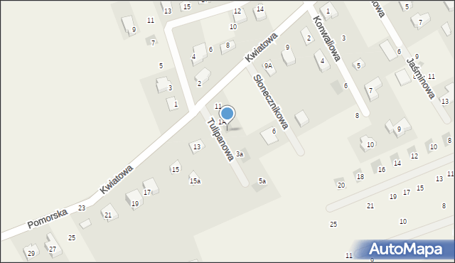Różyny, Tulipanowa, 1B, mapa Różyny