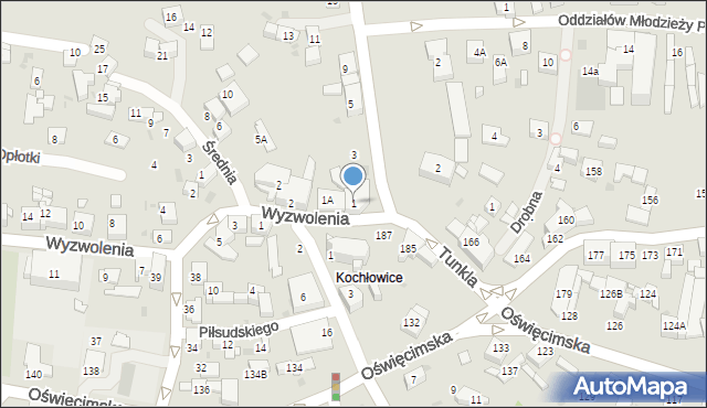 Ruda Śląska, Tunkla Ludwika, ks., 1, mapa Rudy Śląskiej