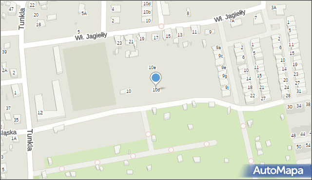 Ruda Śląska, Tunkla Ludwika, ks., 10d, mapa Rudy Śląskiej