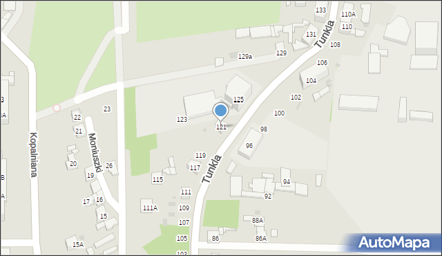 Ruda Śląska, Tunkla Ludwika, ks., 121, mapa Rudy Śląskiej