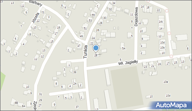 Ruda Śląska, Tunkla Ludwika, ks., 18, mapa Rudy Śląskiej