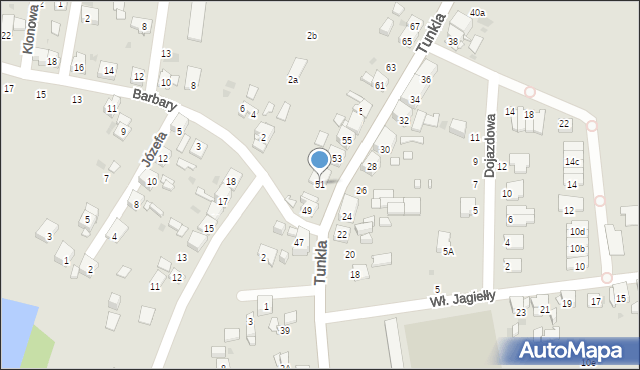 Ruda Śląska, Tunkla Ludwika, ks., 51, mapa Rudy Śląskiej