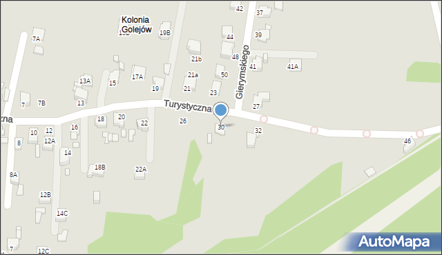 Rybnik, Turystyczna, 30, mapa Rybnika