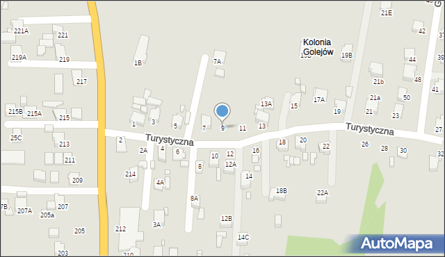 Rybnik, Turystyczna, 9, mapa Rybnika