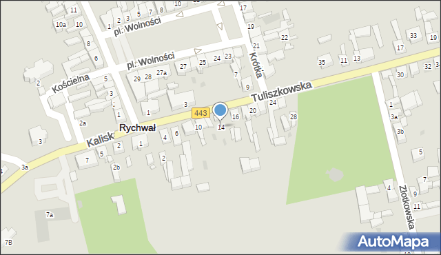 Rychwał, Tuliszkowska, 14, mapa Rychwał