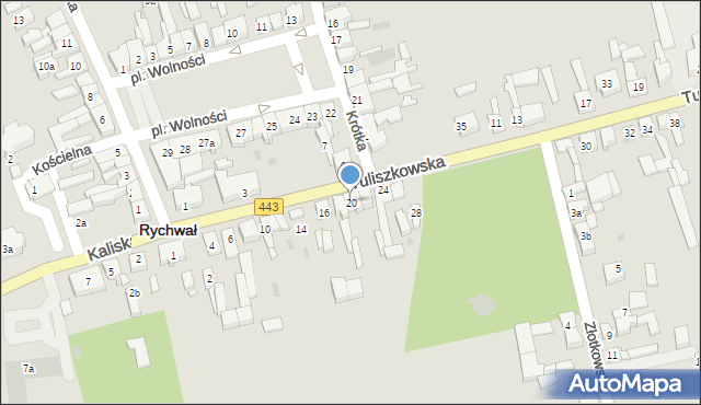 Rychwał, Tuliszkowska, 20, mapa Rychwał