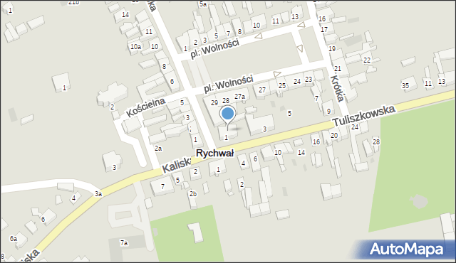 Rychwał, Tuliszkowska, 3a, mapa Rychwał