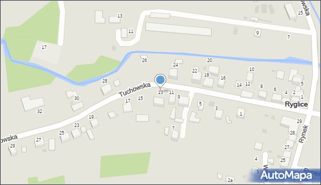 Ryglice, Tuchowska, 13, mapa Ryglice