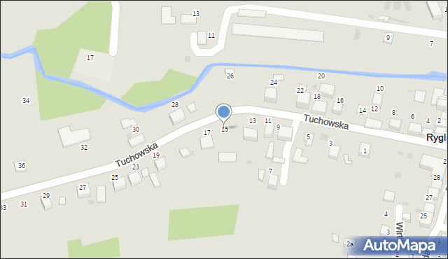 Ryglice, Tuchowska, 15, mapa Ryglice