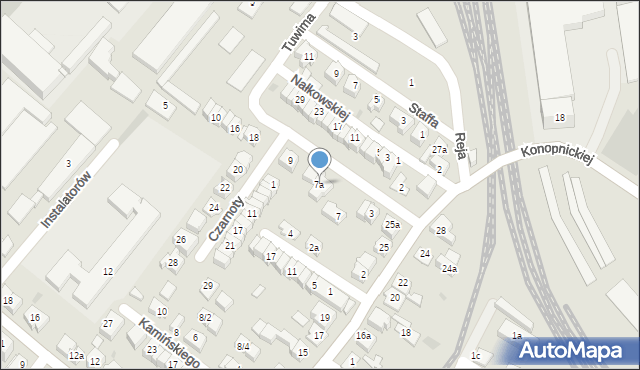 Rzeszów, Tuwima Juliana, 7a, mapa Rzeszów