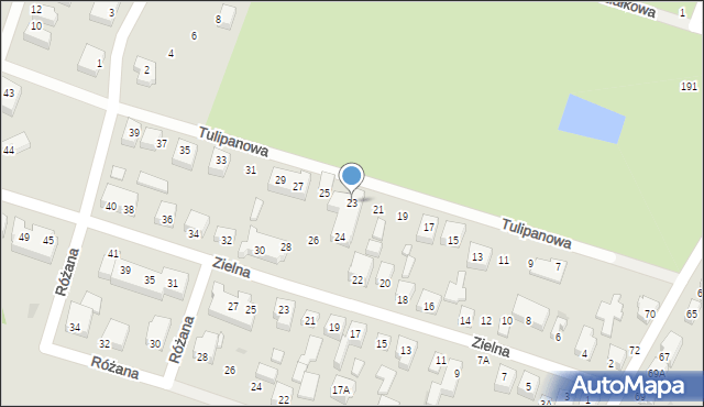 Siedlce, Tulipanowa, 23, mapa Siedlce