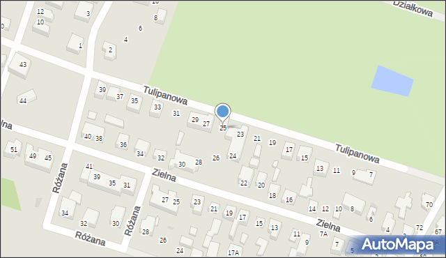 Siedlce, Tulipanowa, 25, mapa Siedlce